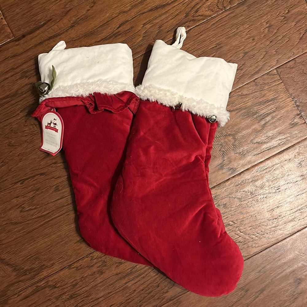 Pottery Barn Luxe Velvet Stockings set of 2